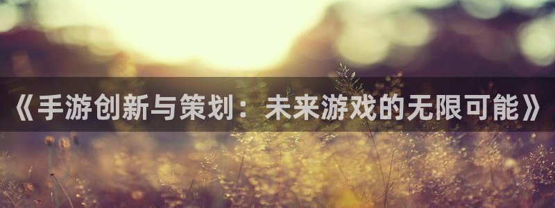 恩佐娱乐注册：《手游创新与策划：未来游戏的无限可能》